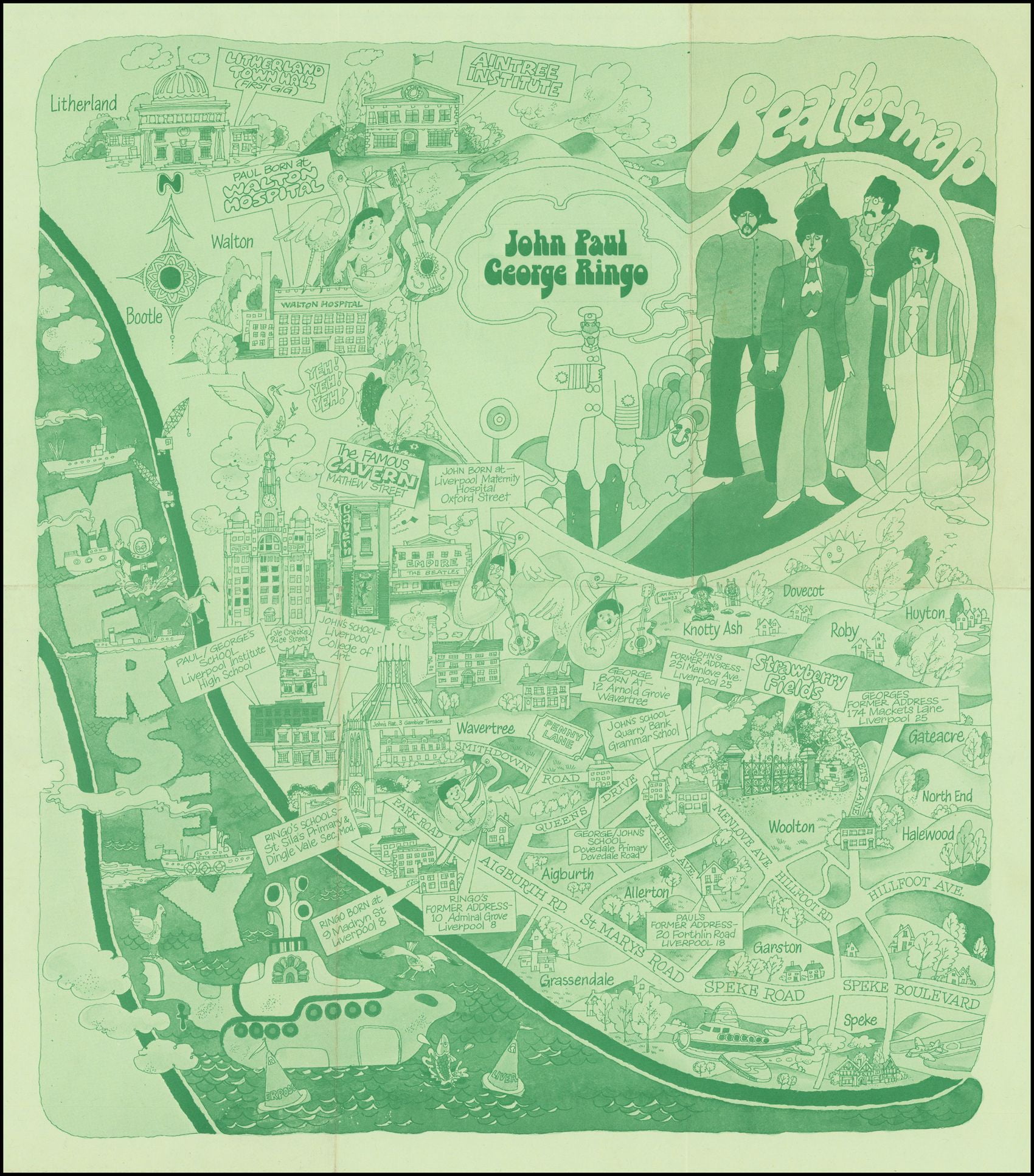 Beatles Map The Beatles Liverpool Map 20 Inch By 30 Inch Laminated Poster With Bright Colors And Vivid Imagery Fits Perfectly In Many Attractive Frames Walmart Com Walmart Com