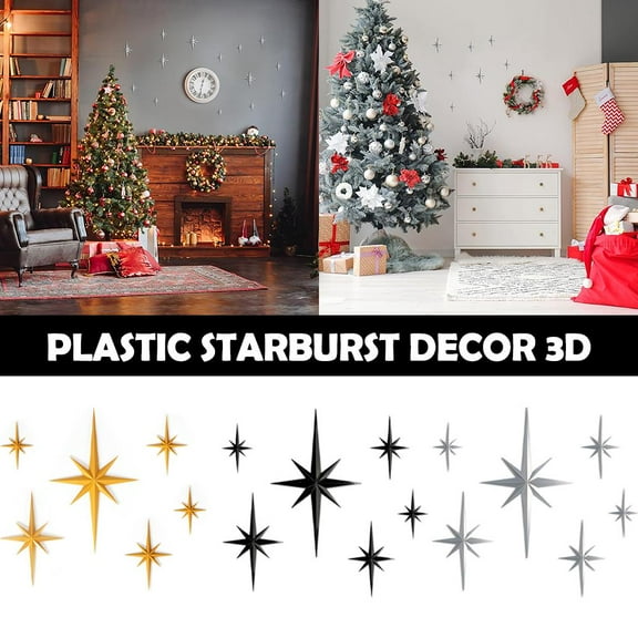 6-Pack Large Octagonal Star Wall Hangings – Paper Christmas Decorations, Multi-Size 3D Scandinavian Stars for Holiday Walls & Gift Accent