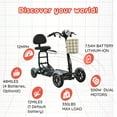 thumbnail image 4 of Electric Power Mobility Scooter - Double Riding 4 Wheel Powered Wheelchair for Seniors, Elderly & Adult - LED Lights & Front Basket Included - Matte Sky Blue, 4 of 8