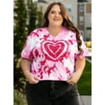 thumbnail image 5 of ALLTB Plus Size Valentines Shirts for Women Cute Love Heart Shirt Valentine T Shirt Red Short Sleeve Casual Hearts Graphic Tops, 5 of 6