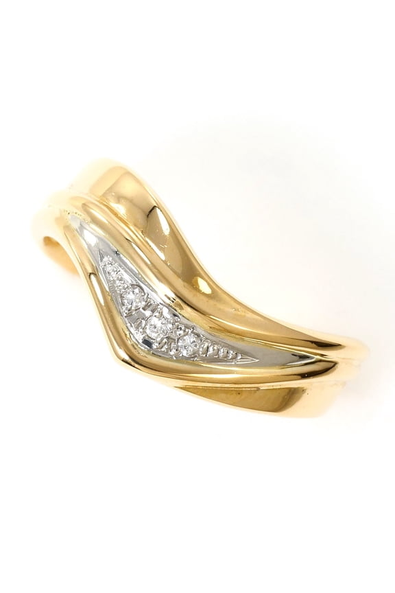 Pre-Owned PT900 Platinum 18K Yellow Gold Ring with Green Diamond (No Carat Markings), Total...