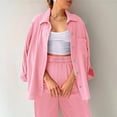 thumbnail image 2 of Conjunto casual de dos piezas para mujer con blusa ancha y pantalones elásticos - Tallas S-XL, 2 of 5