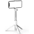 thumbnail image 2 of KOMI Selfie Stick Tripod with Fill Light, Extendable and Portable Stable Tripod Stand Holder with Detachable Wireless Remote Compatible with iPhone 15 for Selfies Video Recording Vlog, White, 2 of 5