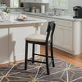 thumbnail image 5 of Linon Jamil 25" Indoor Wood Counter Stool, Dark Charcoal, 5 of 10