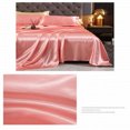 thumbnail image 5 of on Sale Ice Silk Satin Sheets, Queen Size Satin Bed Sheet Set, Cooling Soft and Hypoallergenic Sheets Wrinkle- Piece Thin Bed Sheet Piece - Coral Pink, 5 of 8