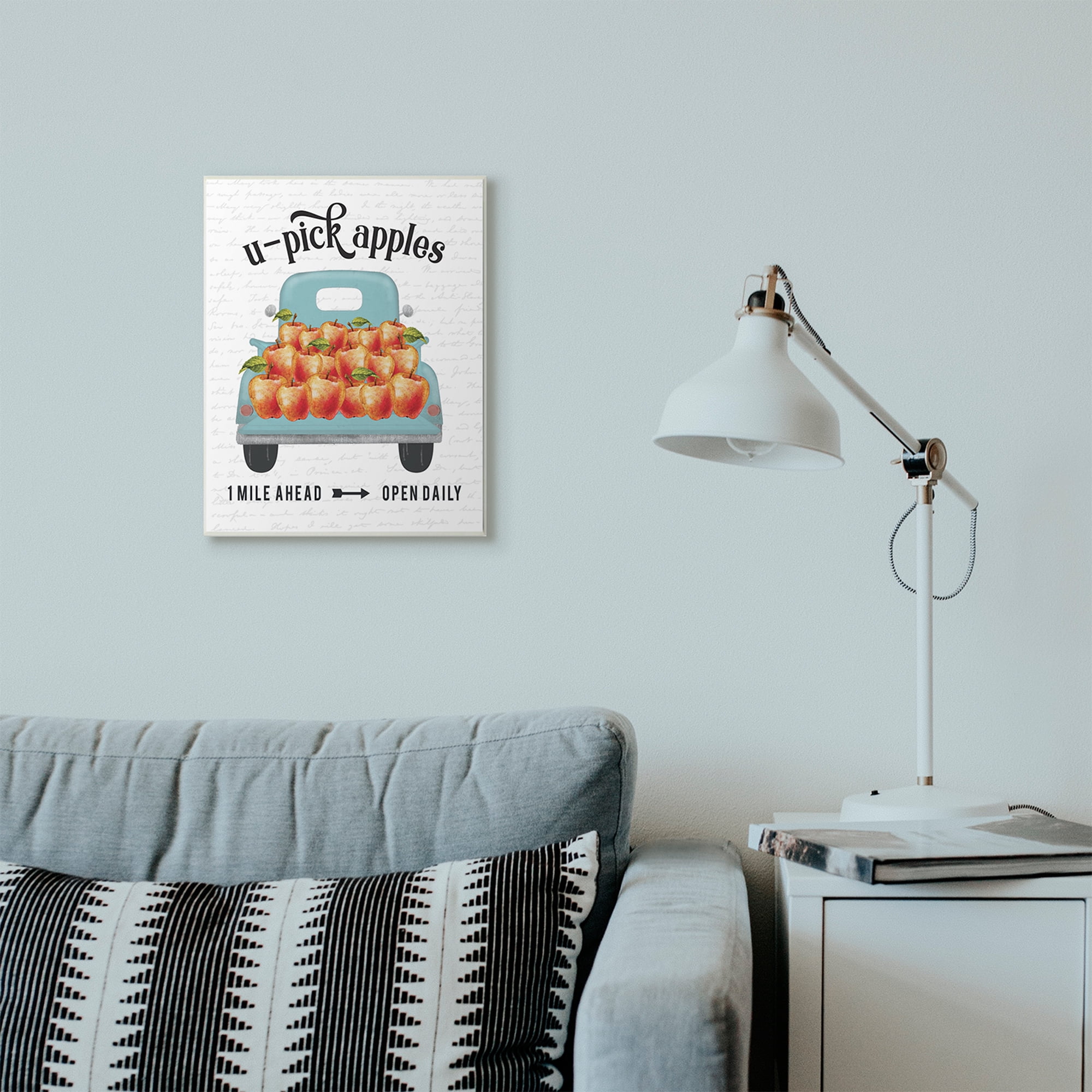 Stupell Industries Apple Truck Autumn Fall Seasonal Design Wall Plaque by Lettered and Lined