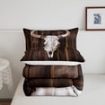 thumbnail image 3 of YST Hunting Deer Twin Size Comforter Set,Exotic Deer Skull Bedding Set,Rustic Farmhouse Style Quilt Set,Country Old Barn Door Down Comforter Soft Breathable Farmhouse Bed Set,Brown White, 3 of 5