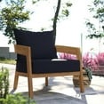 thumbnail image 3 of Modway Brisbane Modern Fabric/Teak Wood Outdoor Armchair in Navy/Natural, 3 of 9