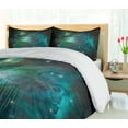 thumbnail image 5 of Ambesonne Space Duvet Cover Sets, Nebula Star Dust Cloud, 2-King, Teal Green, 5 of 7