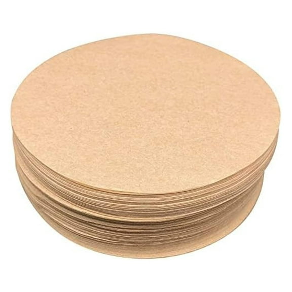 Natural Parchment Paper Unbleached 14" Inch 100 Baking Round/Circles Sheets | Non-Stick Precut Baking Parchment, Perfect for baking pizza and cakes (100)