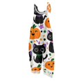 thumbnail image 2 of Halloween Jumpsuits for Women Summer Plus Size Boho Holiday Womens Romper Sleeveless Pumpkin Ghost Jumpsuits Rompers Loose Fit Spaghetti Strap Womens Overalls White L, 2 of 7