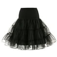 thumbnail image 1 of Dosaele Retro Solid Color Wedding Bridal Underskirt Crinoline Tutu Tulle Petticoat Beige L, 1 of 10