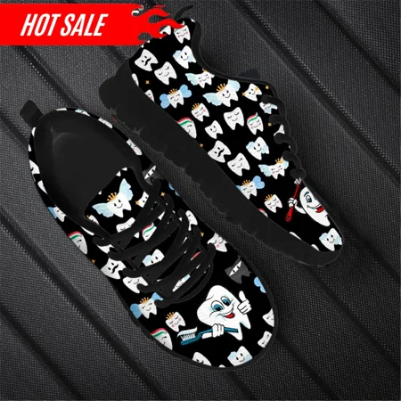 

Dentist Shoes Woman Flats Sneakers Gradient Tooth Dental Doctor Print Summer Breathable Female Shoe Ladies Footwear
