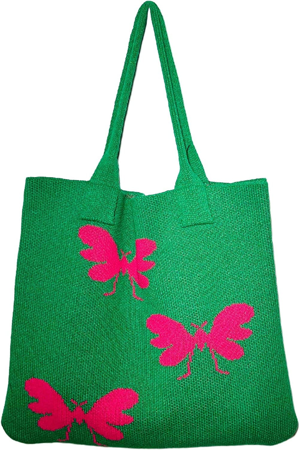 Pikadingnis Fairy Grunge Butterfly Tote Cutecore Knitted Hobo Bag
