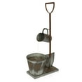 thumbnail image 3 of Alpine Corporation Gray Galvanized Shovel Pitcher Bucket Fountain, 3 of 5