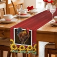 thumbnail image 6 of Chicken Sunflowers Table Runner 90 Inches, Country Farm Animal Red Wooden Grain Bed Runner Dresser Scarves Tabletop for Indoor Outdoor Parties/Ceremony/Banquet, 13" x 90", 6 of 8