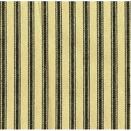 Woven Cotton Ticking Fabric - New Woven Ticking, 196 Linen/Black, Cotton Upholstery Fabric, 10 yard Bolt, 55