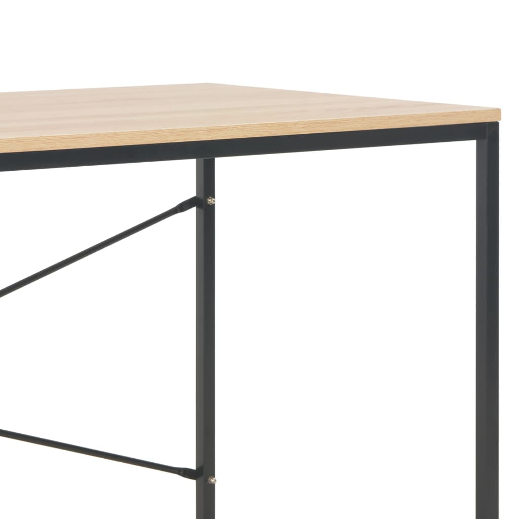 Writing Table Desk, Portable Computer Desk for Home Office, Black+Oak