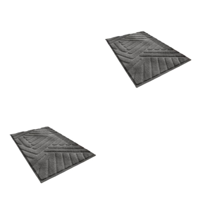 Cateissary Elegante alfombra de baño - Antideslizante y fácil de limpiar Cómoda alfombra de baño antideslizante Ecológica gris oscuro gris oscuro 2Conjunto