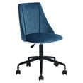 thumbnail image 1 of FurnitureR Chaise de Bureau Pivotante Réglable en Velours Moderne Bleu, 1 of 8