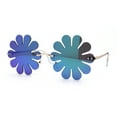 thumbnail image 2 of Rimless Daisy Shape Round Bohemian Hippie Sunglasses Gold Teal Mirror, 2 of 4