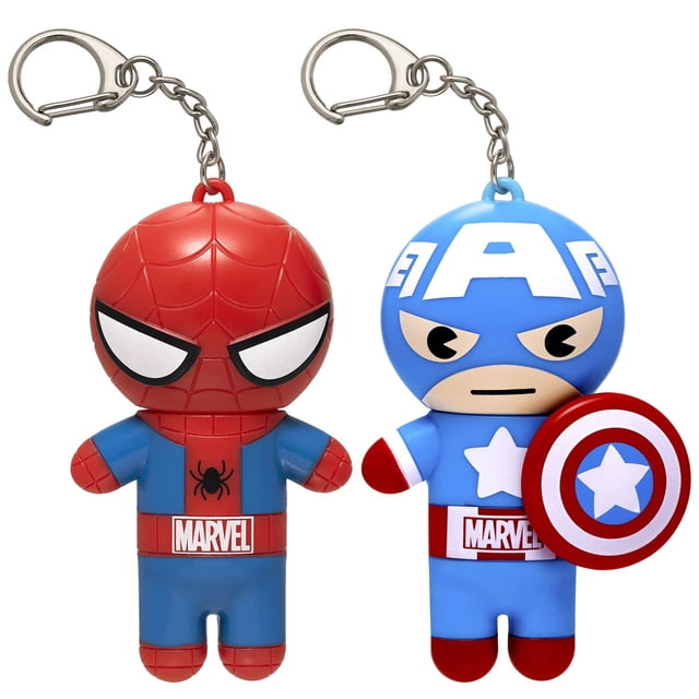 Bálsamo Labial Lip Smacker Marvel Spiderman y Capitán América Sabor Superhéroe Llavero 2 Pack