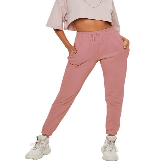 Joggers Légers en Molleton Français pour Femmes avec Poches