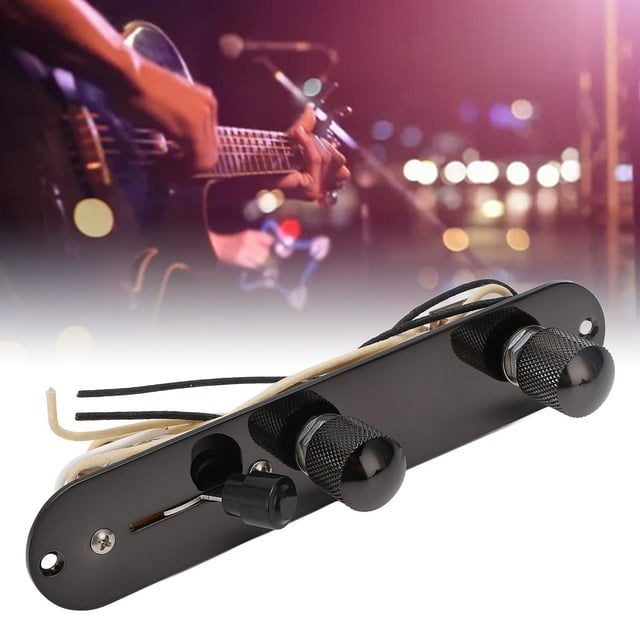 Guitar Prewired Control Plate,Electric Guitar Prewired Control Plate Iron 3 Way Control Plate Replacement Black