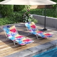 thumbnail image 2 of Costway 2 Pcs Chaise Longue Pliante d'Extérieur à 5 Positions, Inclinable de Plage, Multicolore, 2 of 10