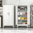 thumbnail image 5 of Erosoei 61"H Metal Garage Storage Cabinet with Wheels, Tool Storage Cabinet with 3 Adjustable Shelves, 5 of 7