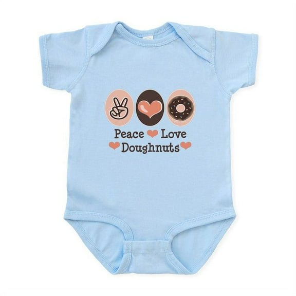 CafePress - Peace Love Doughnuts Donut Infant Bodysuit - Baby Light Bodysuit, Size Newborn - 24 Months