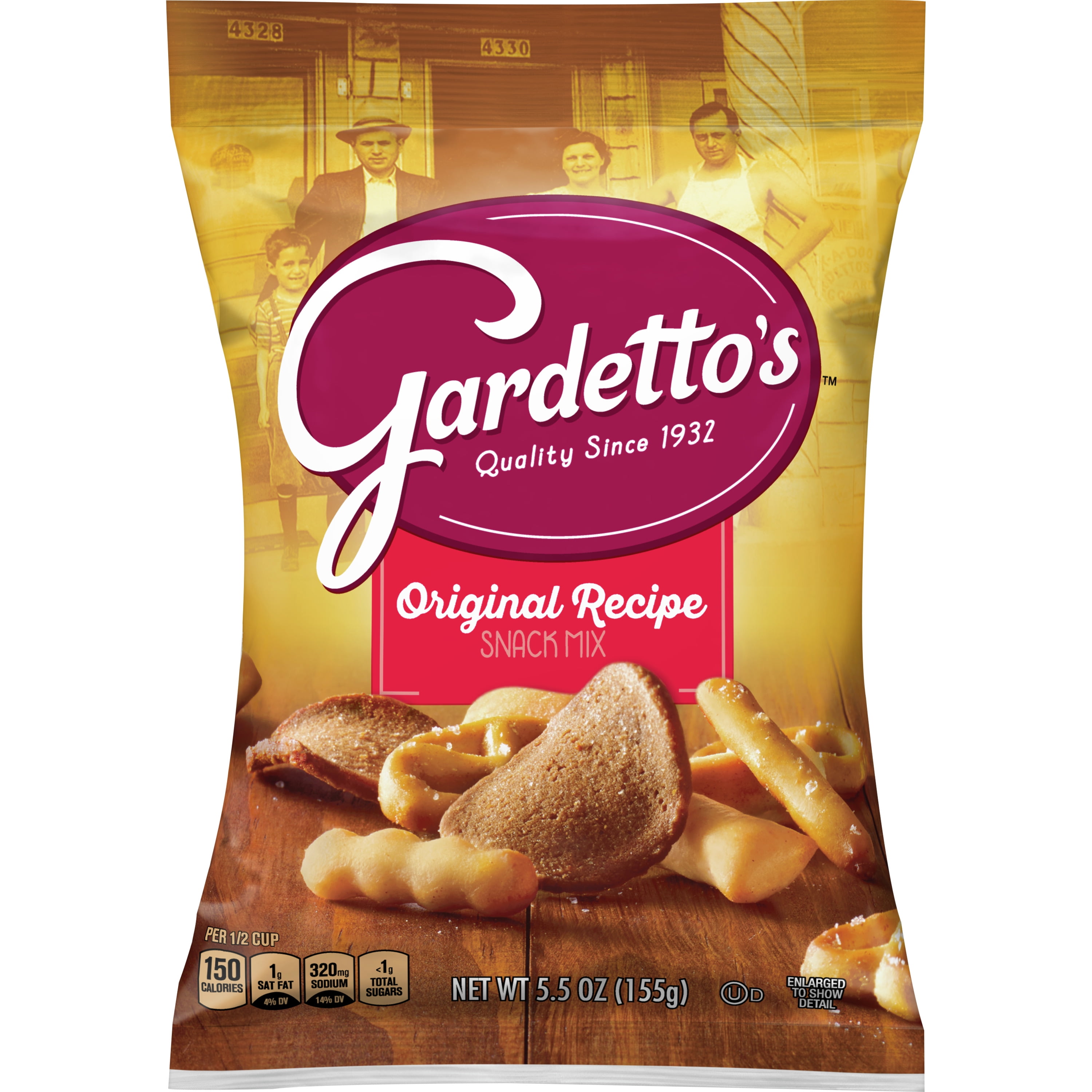 Gardetto's Original Roasted Garlic Rye Chips, Snack Mix, 5.5 oz