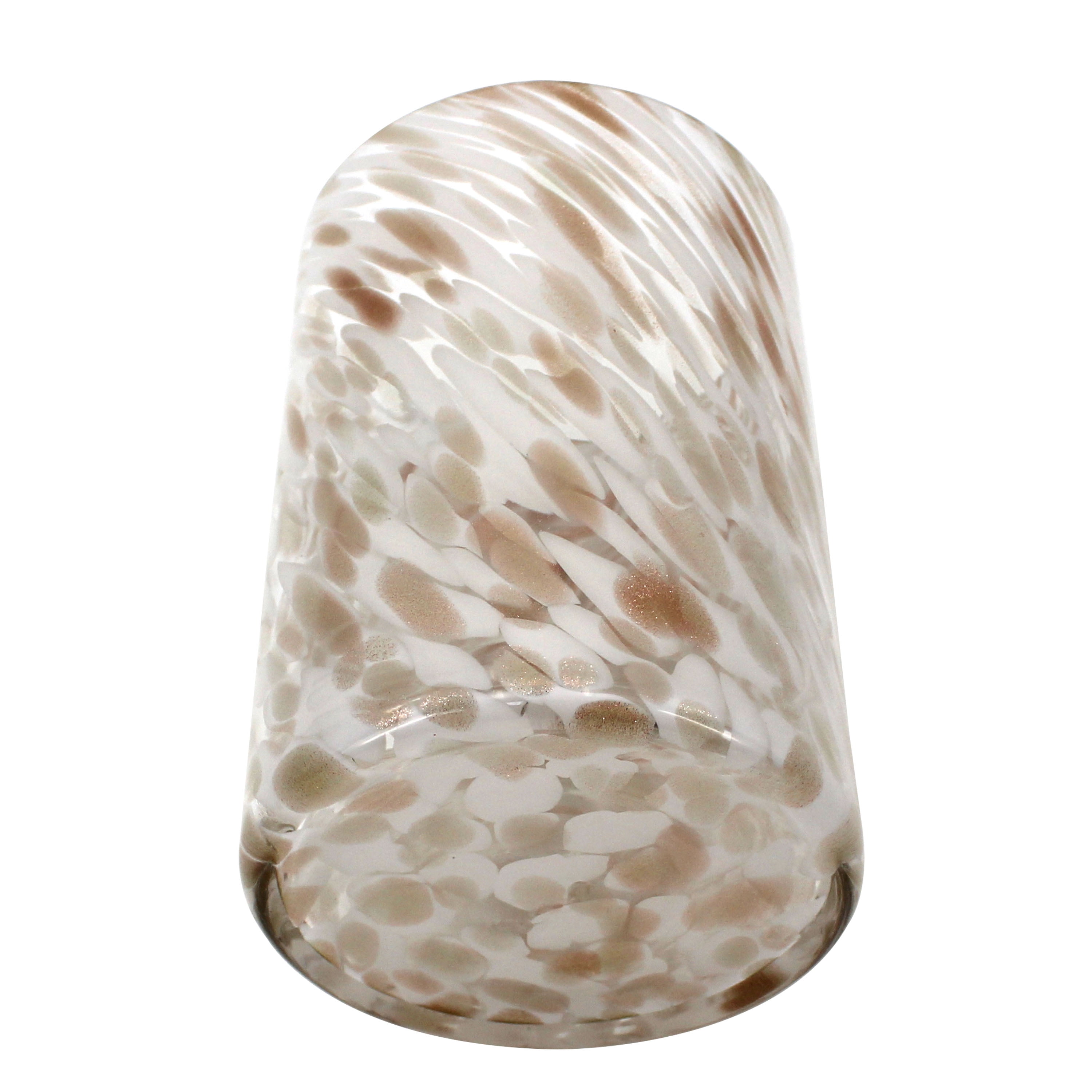 Better Homes & Gardens 4 Inch White and Gold Hurricane Candle Holder Glass