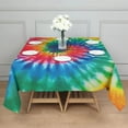 thumbnail image 3 of Colorful Tie Dye Pattern Square Tablecloth,Waterproof Square Table Cover,Wipeable Spillproof Washable Table Cover for Home Kitchen Party Decor 60"x60"(152x152cm), 3 of 6