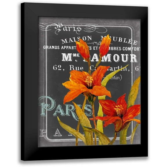 Studio W 12x14 Black Modern Framed Museum Art Print Titled - Chalkboard Paris I