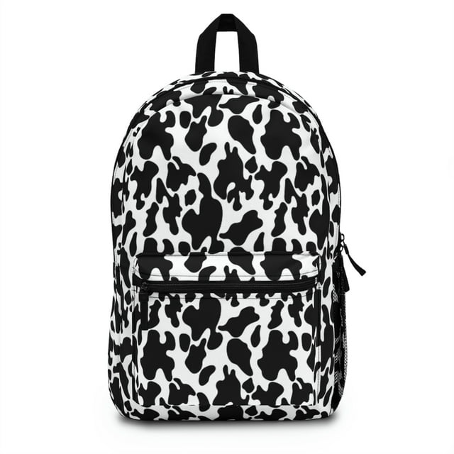 Cow Print Backpack, School Bag, Classic, Blue, Yellow, Youth, Dynamic ...