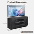 thumbnail image 3 of KeyWhat TV Stand for TVs Up to 80", Modern Entertainment Center with Storage Cabinet & Open Shelves, Cable Management for Living Room, Black Oak, 3 of 7