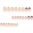 thumbnail image 2 of EBCUE 24Pcs Polka Dot Press on Nails Medium Almond Fake Nails French Tip Nails Press Ons Brown Pink False Nails Acrylic Glossy Glue on Nails Polka Dot Stick on Nail for Women Decoration Set, 2 of 7