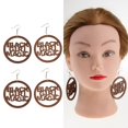 thumbnail image 1 of 2x Pendientes De Para Mujer Pendientes Artesanales De Hechos Salvador Black Girl Pendientes de madera, 1 of 9