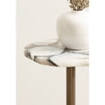 thumbnail image 3 of Kate and Laurel Tira Elegant Wavy Round Drink Table, 10 x 10 x 24, Natural Agate and Antique Brass, Vintage Scalloped Circular Mini Table with One-of-a-Kind Stone Tabletop for Indoor Plant Stand, 3 of 8