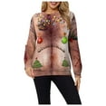 thumbnail image 1 of Chandail de Mode Imprimé Graphique de Noël Femmes Pull Col Rond Hiver Cardigan Veste Mi-Longue Manches Longues Fermeture Blouse Hoodie Outwear Doux, 1 of 7