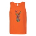 thumbnail image 2 of Trippy Colorful Buck Head Rainbow Hunting Deer Mosaic Animal Lover Mens Graphic Tank Top, Orange, 3XL, 2 of 3