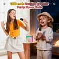 thumbnail image 3 of Mini Karaoke Machine para Niños, Altavoz Inalámbrico Bluetooth Portátil con 2 Micrófonos, Regalo de Cumpleaños Navideño Karaoke Kids Mejorado de 1200 Mah para Niñas y Niños, Rosa, Artículos para Fiestas en Casa, 3 of 9