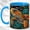 Blue, variant on Stained Glass Sea Turtle Coffee Mug, Ocean Wildlife Mug, Ceramic 11 oz