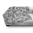 thumbnail image 3 of Day of the Dead Soft Flannel Fleece Throw Blanket, Celebration Mexican Spanish Sketch Dead Skulls Artwork Print, Cozy Plush for Indoor and Outdoor Use, 50" x 70", Black and White, by Ambesonne, 3 of 6