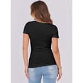 thumbnail image 3 of ANRABESS Women Short Sleeve Tops Scoop Neck Ribbed Knit Slim Fitted Basic Tee Shirt Casual Summer Clothes 2026 Spring Outfits Black S, 3 of 9