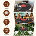 thumbnail image 7 of Retro Record Round Tablecloth, Fitted Table Cover with Elastic for 36"-44" Round Tables, Abstract Vintage Minimalist Art Table Cloth Outdoor Indoor Dinning Party Waterproof Tablecloths, 7 of 7