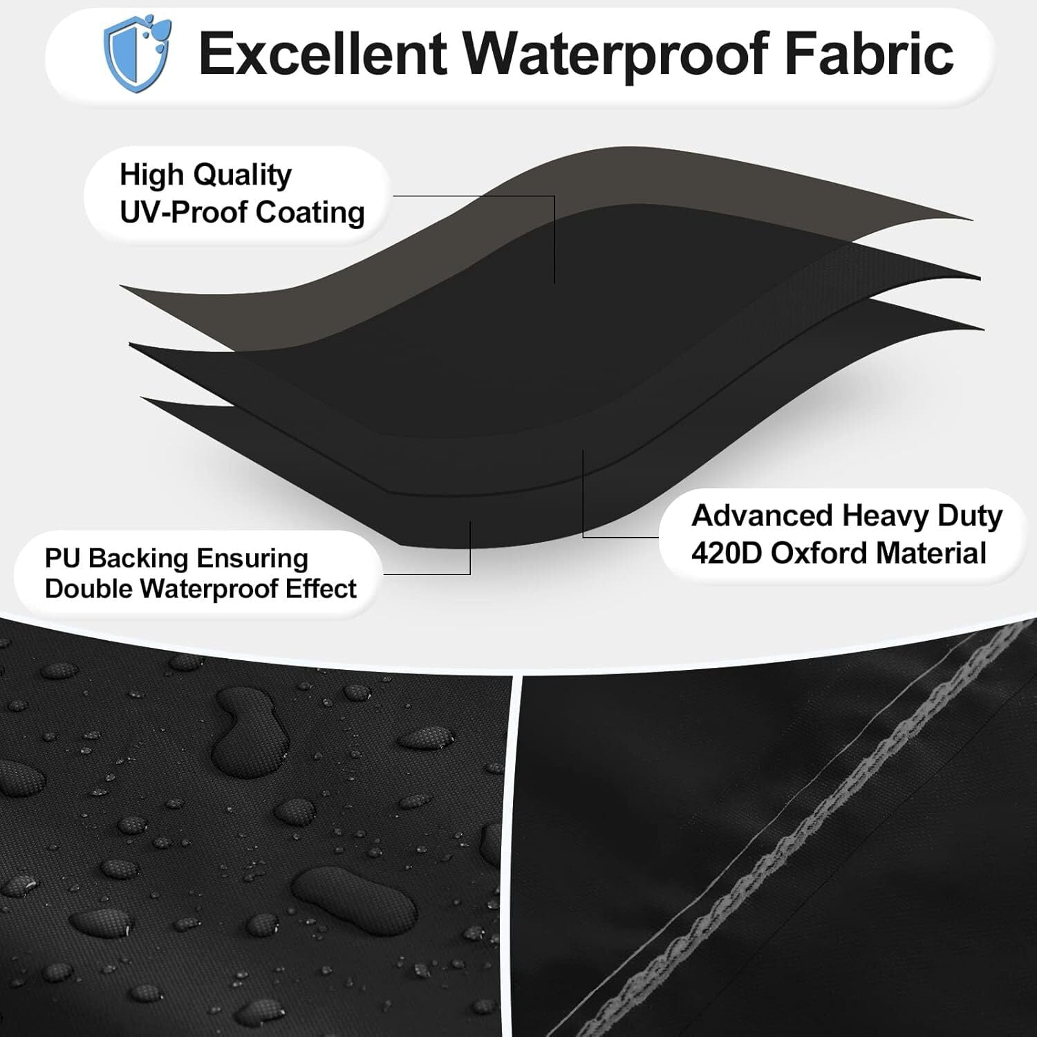 STARTWO Patio Furniture Covers 4 Piece, Waterproof Patio Furniture Cover Thickened 420D Heavy Duty Outdoor Set Cover -Black