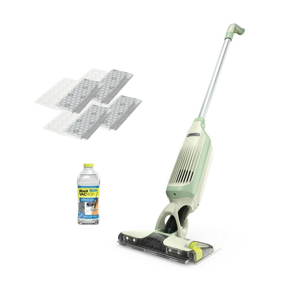 Shark VACMOP Cordless Hard Floor Cleaner, Vacuum and Spray Mop, Powerful Suction, Lightweight, LED Headlights, Starter Kit, Lime Green VM252GN