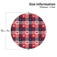 thumbnail image 2 of KLL Drink Coasters Set Round Shape of 4,PU Leather Absorbent Coasters Set Decorative Coffee Cup Coasters Housewarming Gift for Home Decor-Heart Plaid, 2 of 5